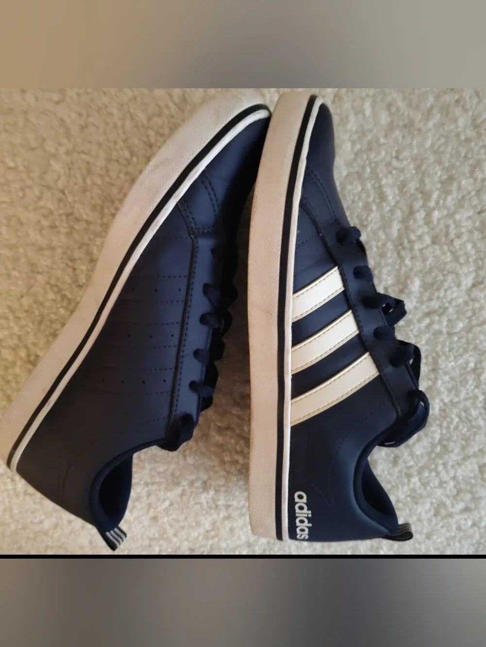 Adidas VS Pace Navy & White. Size 8.5